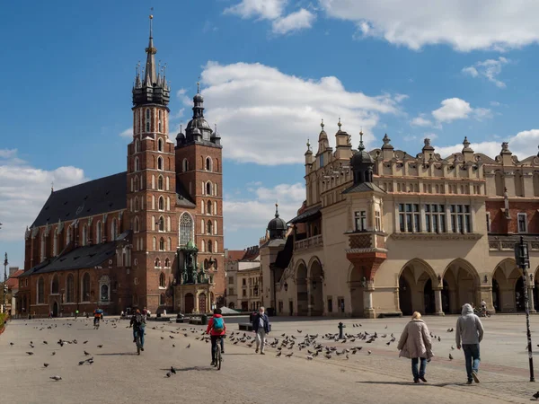 Cracow Poland 2020 Almost Empty Main Square Krakow Coronavirus Covid — Stock Photo, Image