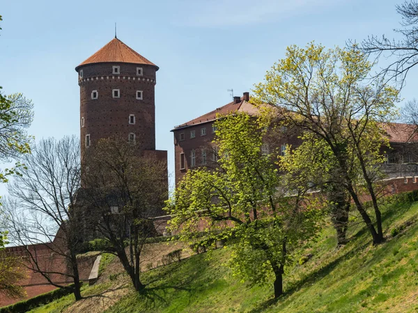 Sandomierska tower of Wawel Castle, former royal residence. Famous touristic attraction in Cracow, Poland. The tower was built in about 1460.