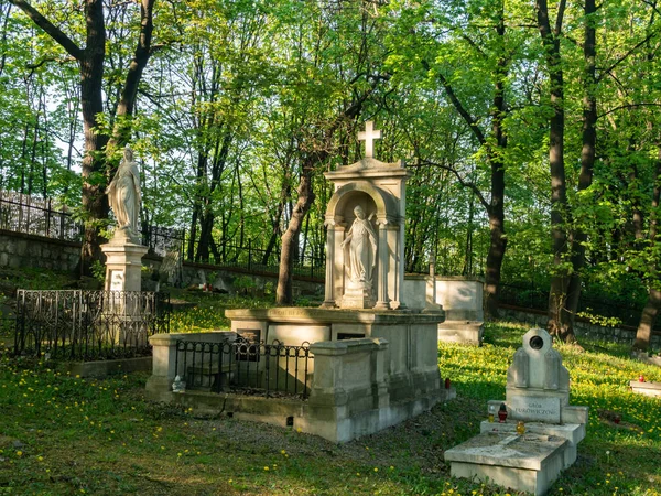 Cracow Poland 2020 Old Cemetery Podgorze Tombs Famous People Form — Stock Photo, Image