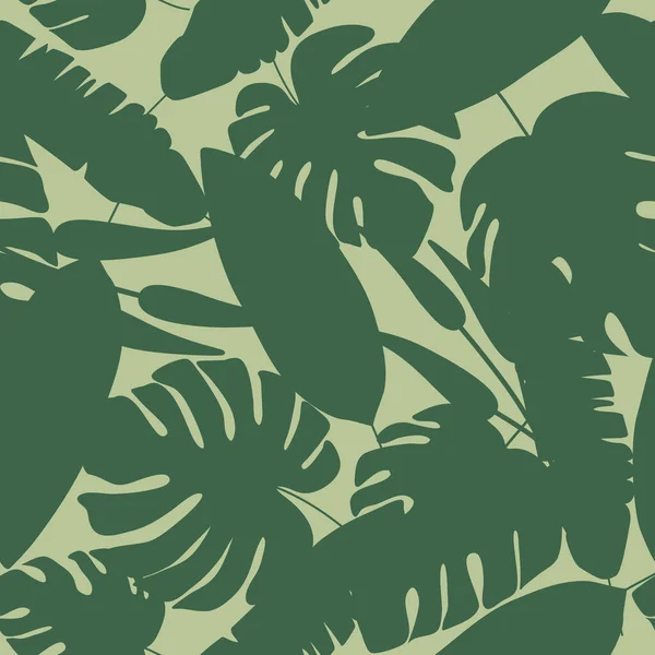Abstraktní tropický vzor, bezešvé botanické listy. — Stockový vektor