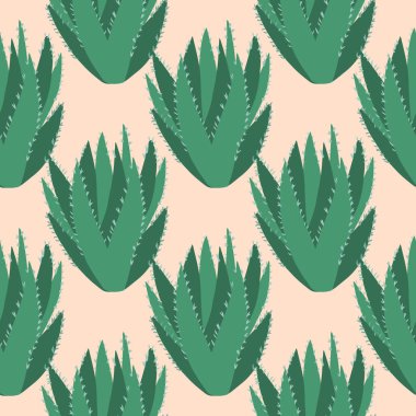 Aloe vera kaktüs dikişsiz desen. Kaktüs egzotik duvar kağıdı.