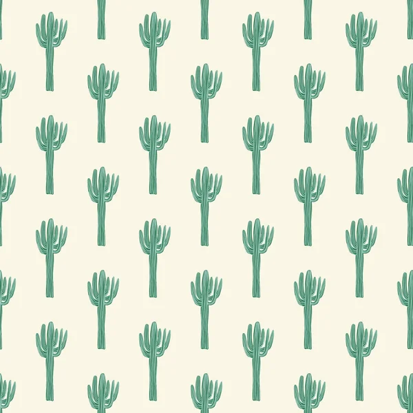 Geometrische cactus naadloos patroon. Cacti doodle behang. — Stockvector