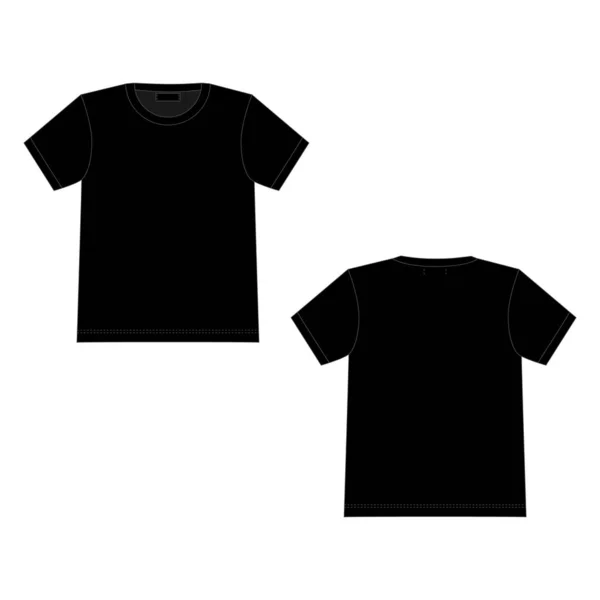 Camiseta de sketch técnico en color negro. plantilla de diseño superior de ropa interior unisex . — Vector de stock