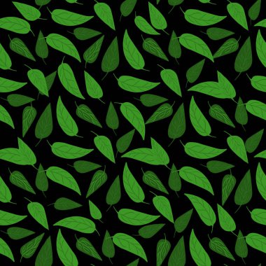 Yeşil gorest siyah arkaplanda pürüzsüz desen bırakır.