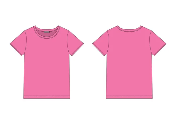 Camiseta técnica para mujer en color rosa. plantilla de diseño superior de ropa interior unisex . — Vector de stock