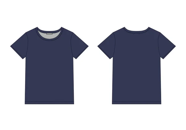 T shirt tecnica unisex schizzo nei colori blu. Illustrazione vettoriale T-shirt . — Vettoriale Stock