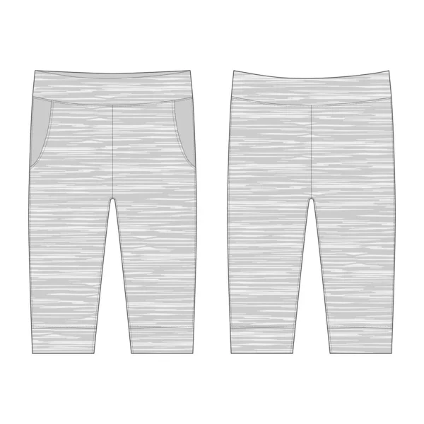 Pantalones de sketch técnico en tejido melange. Pantalones bosquejo ropa de bebé . — Vector de stock