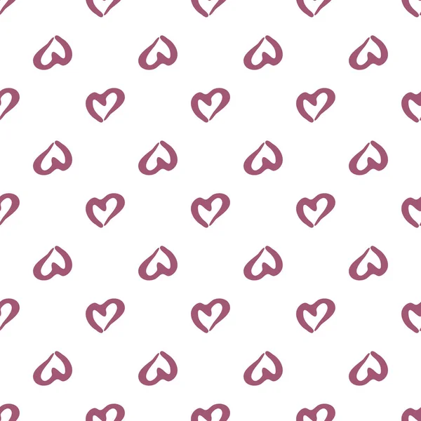 Geometric pink hearts seamless pattern. Valentines Day backdrop. — Stock Vector