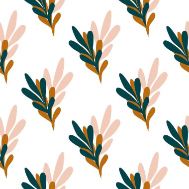 Kumaş tasarımı için soyut, dikişsiz yaprak deseni. Tropikal yaprak duvar kağıdı.