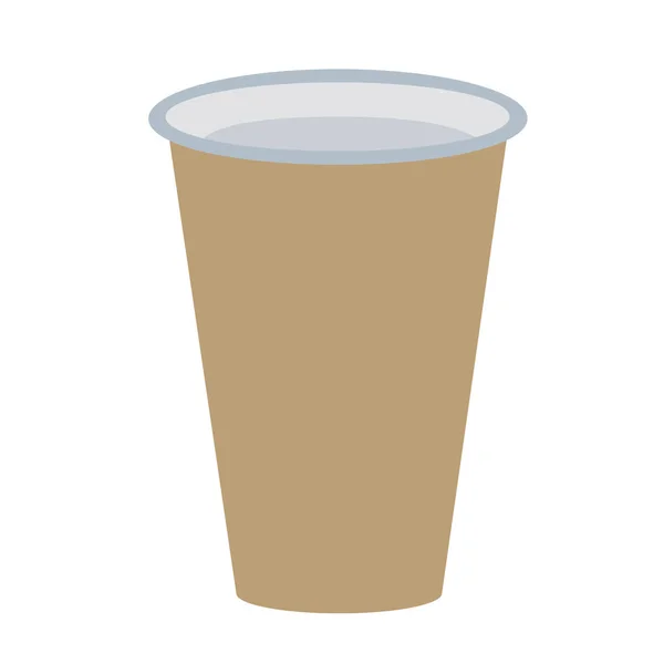 Taza de plástico aislada sobre fondo blanco. Símbolo simple taza de café — Vector de stock