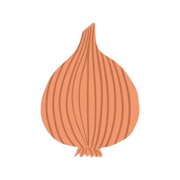 Κρεμμύδι σε στυλ doodle απομονωμένο σε λευκό φόντο. Λαχανικό κρεμμυδιού ζωγραφισμένο στο χέρι — Διανυσματικό Αρχείο