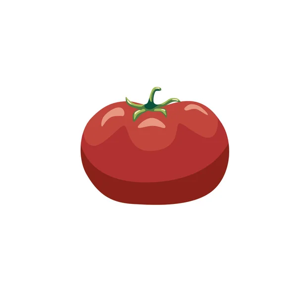 Tomat i platt stil isolerad på vit bakgrund. — Stock vektor