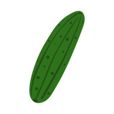 Beyaz arka planda izole edilmiş şirin salatalık. Kek sebze..