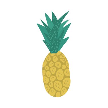 Beyaz arkaplanda karalama tarzında izole edilmiş ananas.