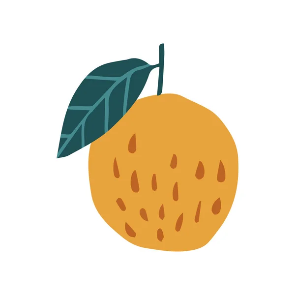 Ωριμότητα μήλο σε στυλ doodle απομονώνονται σε λευκό φόντο. Χειροποίητα φρέσκα βιολογικά καλοκαιρινά φρούτα. — Διανυσματικό Αρχείο