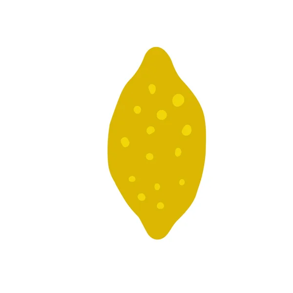 Limão maduro desenhado à mão isolado sobre fundo branco. Citrinos orgânicos frescos — Vetor de Stock