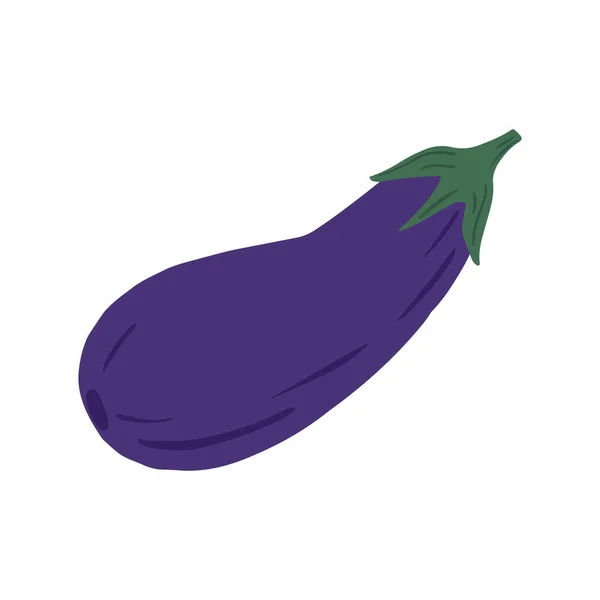 Eggplant i klotter stil isolerad på vit bakgrund. Handritade aubergine grönsaker. — Stock vektor