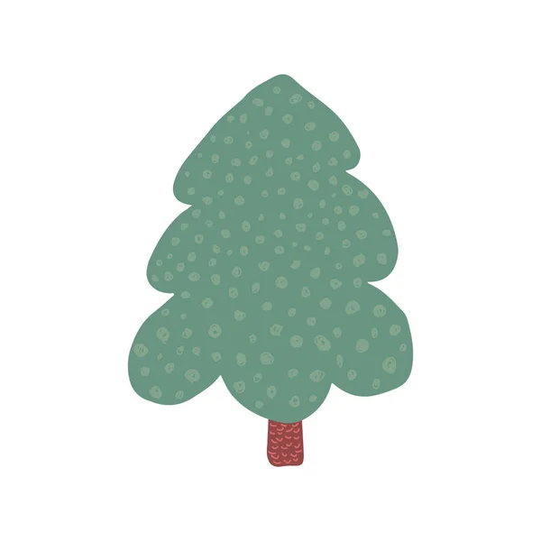 Doodle vakantie spar symbool geïsoleerd. Handgetekende kerstboom. — Stockvector