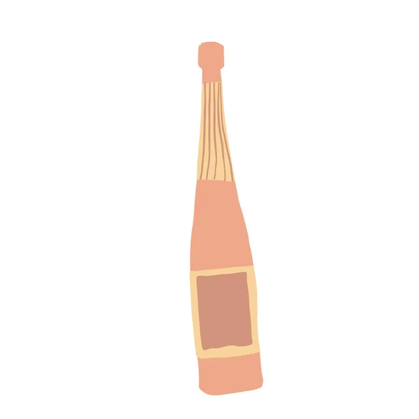 Bouteille en verre drôle isolé sur fond blanc. Bouteille d'alcool dans le style doodle . — Image vectorielle