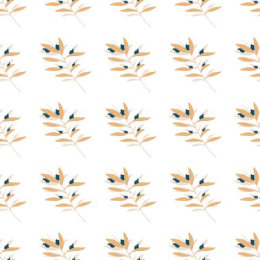 Geometrik dallı kusursuz desen geriye dönük olarak ayrılıyor. Yazlık yaprak. Tekstil süsü.