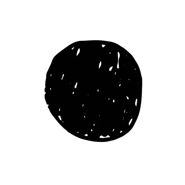 Ink circle. Black hand drawn ink circle for banner design. Grunge brush texture. — Stok Vektör