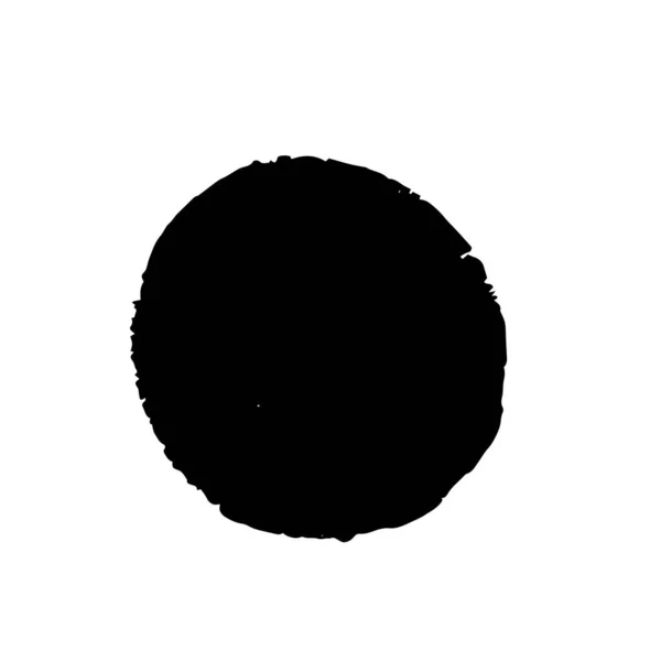 Un círculo de tinta. Círculo de tinta dibujado a mano de grunge negro para diseño de banner . — Archivo Imágenes Vectoriales