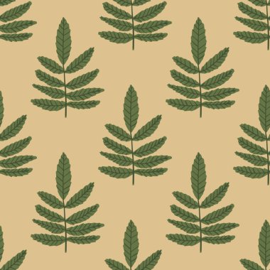 Yeşil yapraklı kusursuz desen. Botanik duvar kağıdı.