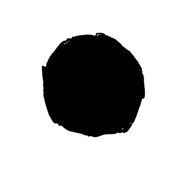 Un círculo de tinta. Círculo de tinta dibujado a mano de grunge negro para diseño de banner . — Vector de stock