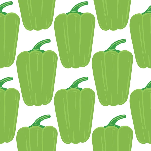 Poivre Vert Géométrique Dessiné Main Toile Fond Poivron Motif Sans — Image vectorielle