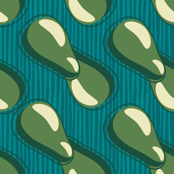 Avocado Seamless Pattern Green Stripes Background Design Fabric Textile Print — Stock Vector