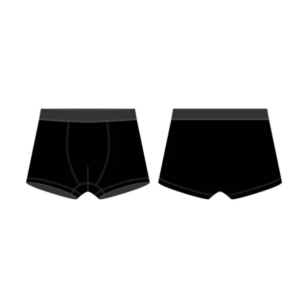 Black boxers knickers underwear for boys isolated on white background. — ストックベクタ
