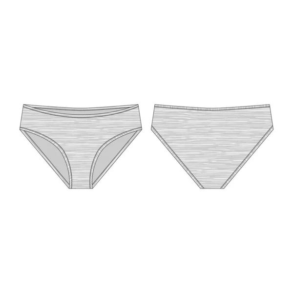 Braguitas Tejido Melange Para Niñas Aisladas Sobre Fondo Blanco Pantalones — Vector de stock