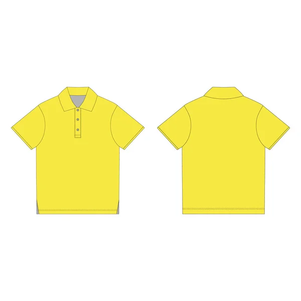 Shirt Jaune Isolé Sur Fond Blanc Des Vêtements Uniformes Croquis — Image vectorielle