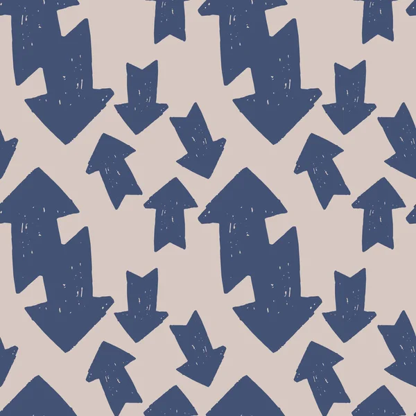 Творческая Синие Стрелки Чернила Бесшовный Шаблон Векторная Иллюстрация Дизайн Обложек — стоковый вектор