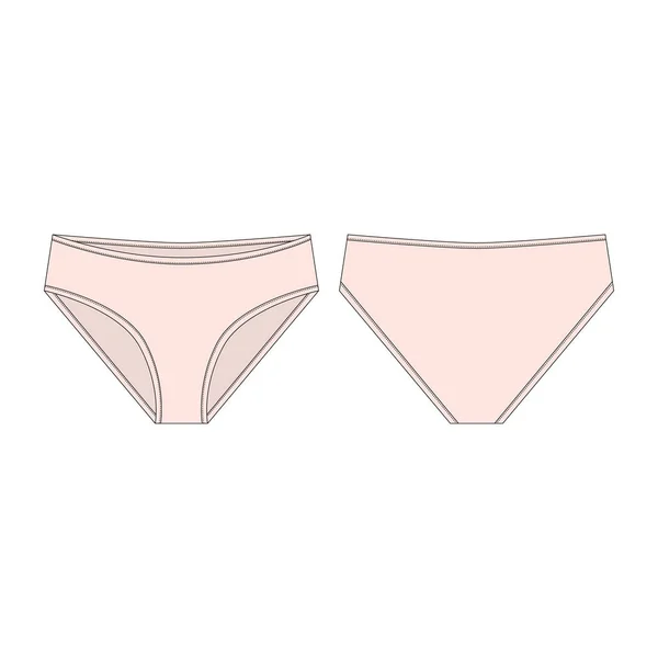 Calzoncillos Rosa Claro Para Niñas Aisladas Sobre Fondo Blanco Bosquejo — Vector de stock