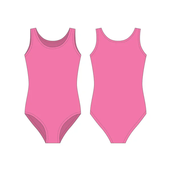 Roze Lichamen Dragen Voor Meisjes Geïsoleerd Witte Achtergrond Vrouwelijke Bodysuit — Stockvector