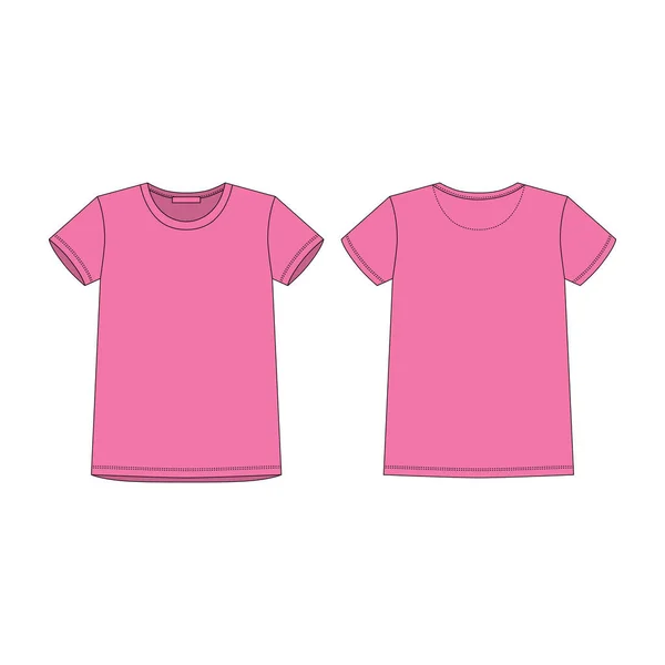 Shirt Colore Rosa Donne Isolate Sfondo Bianco Abbigliamento Sportivo Stile — Vettoriale Stock