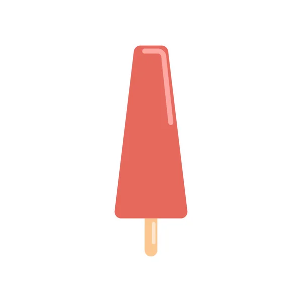 结冰的西瓜冰棒白色背景下的扁平水果冰淇淋 夏天的冰棍 矢量说明 — 图库矢量图片