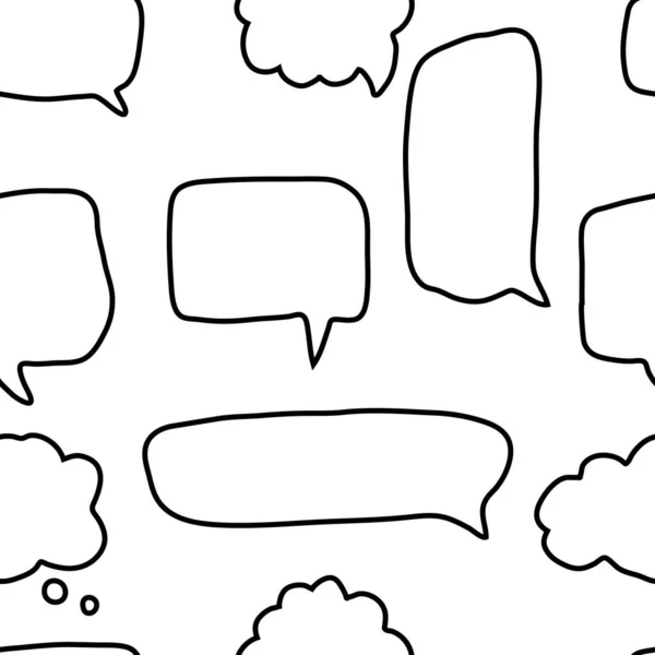 Doodle Spraakbellen Vormen Naadloze Patroon Witte Achtergrond Social Media Communicatie — Stockvector