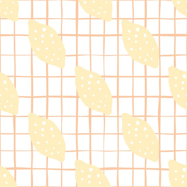 Лимонный Бесшовный Рисунок Стиле Каракулей Цитрусовые Дизайн Ткани Текстильной Печати — стоковый вектор