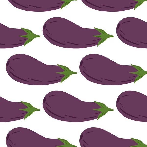 成熟的茄子 无缝图案 紫罗兰的墙纸 面料设计 纺织品印花 包装纸 纺织品 马达加斯加 自然背景 — 图库矢量图片