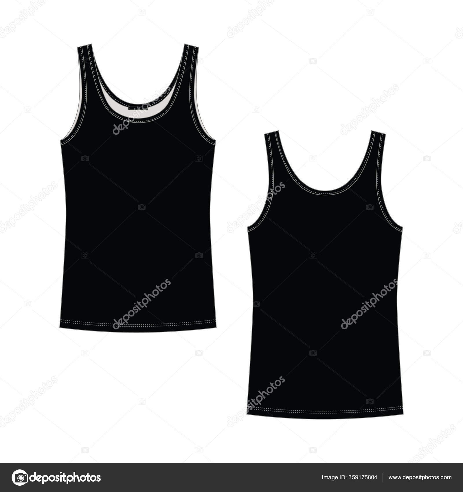 Technical Sketch Black Tank Top Girls Isolated White Background Woman Stock  Vector Image by ©yellowsdesign #359175804