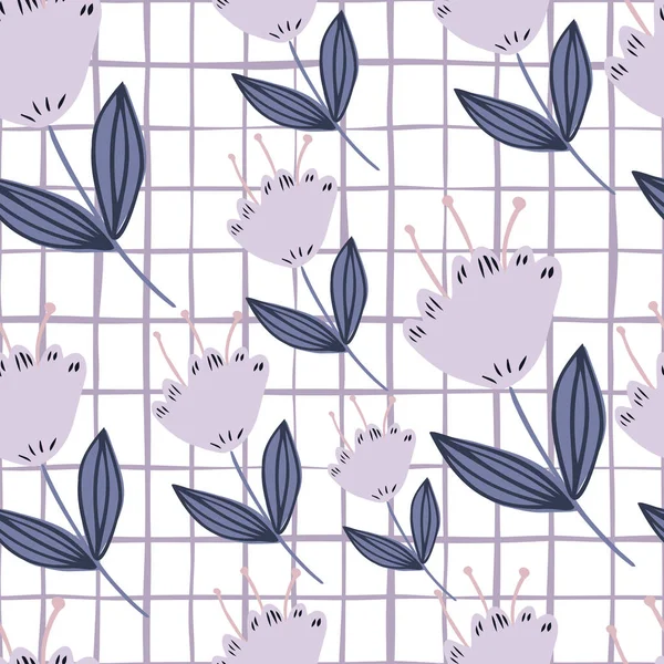 Cute Little Flowers Bezszwowy Wzór Tle Paski Ręcznie Rysowane Tapety — Wektor stockowy