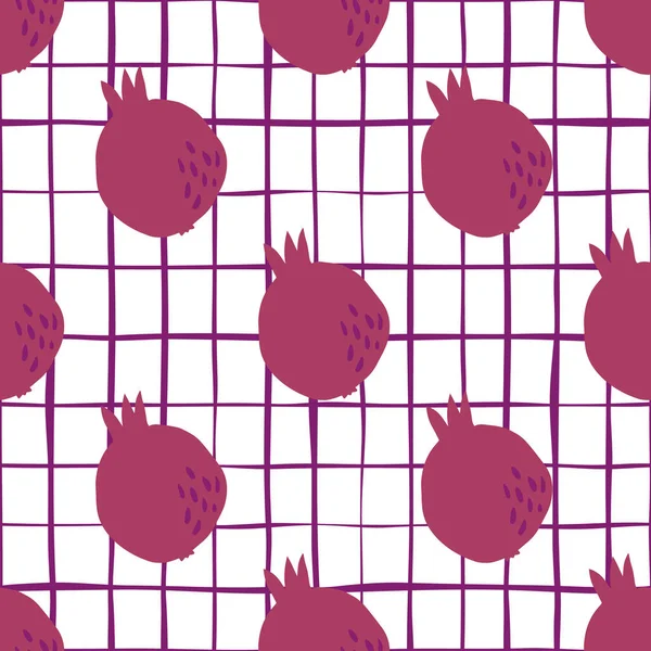 Γεωμετρικό Μοτίβο Ροδιού Φρούτου Χωρίς Ραφή Για Σχεδιασμό Υφασμάτων Κόκκινο — Διανυσματικό Αρχείο