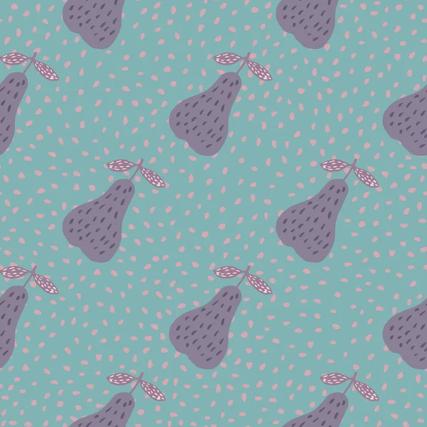 Δημιουργική Αχλάδια Αδιάλειπτη Μοτίβο Φόντο Κουκίδες Ταπετσαρία Γλυκά Φρούτα Στυλ — Διανυσματικό Αρχείο