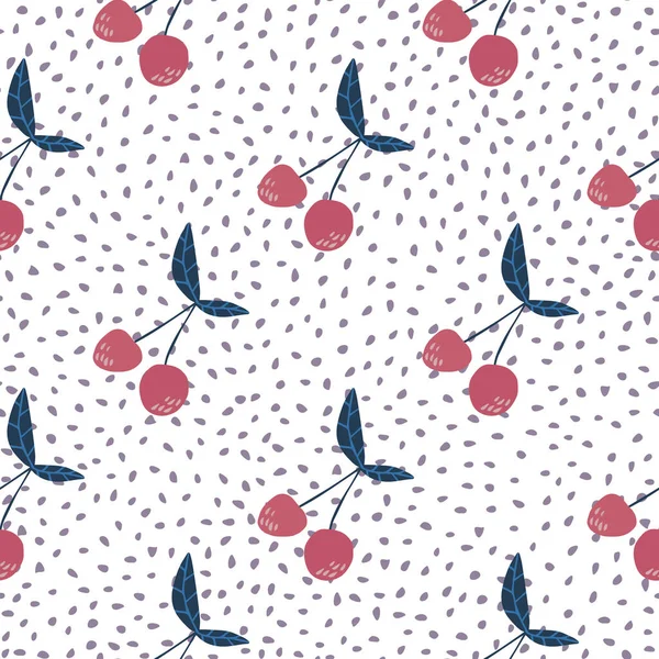 Симпатичные Обои Вишни Фоне Точек Дизайн Текстильной Печати Оберточной Бумаги — стоковый вектор