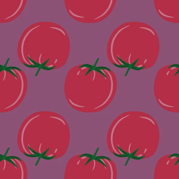 Tomates Vermelhos Fundo Doodle Tomate Sem Costura Padrão Papel Parede —  Vetores de Stock