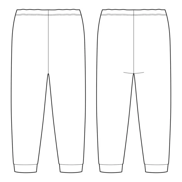 Pantalones Técnicos Para Niños Plantilla Diseño Pantalones Vestir Para Hogar — Vector de stock