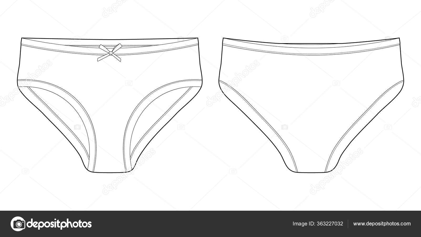 Set of girls lingerie, underpants. Female white knickers. Women panties  5497271 Vector Art at Vecteezy