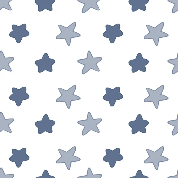 Geometric Stars Seamless Pattern White Background Abstract Star Shapes Elements — Stock Vector